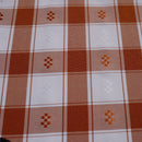 Tecido para toalhas de mesa minimate barato poliester xadrez bege e branco grande