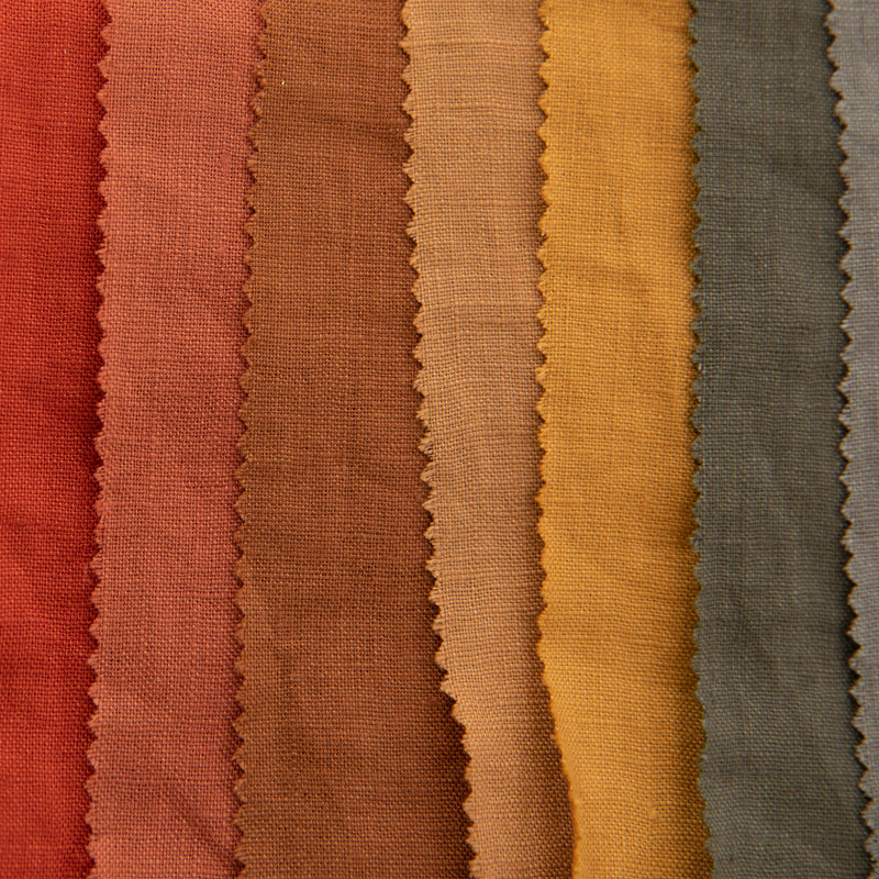 Tela de lino 100% 165 g/m² 1.4 metros de ancho - Camel Oscuro