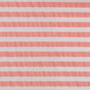 Tecido às Riscas Brancas para Calções de Banho | Salmão - Texland