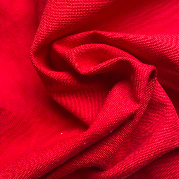 Tela Rústica Lino y Algodón 2m Ancho Rojo 