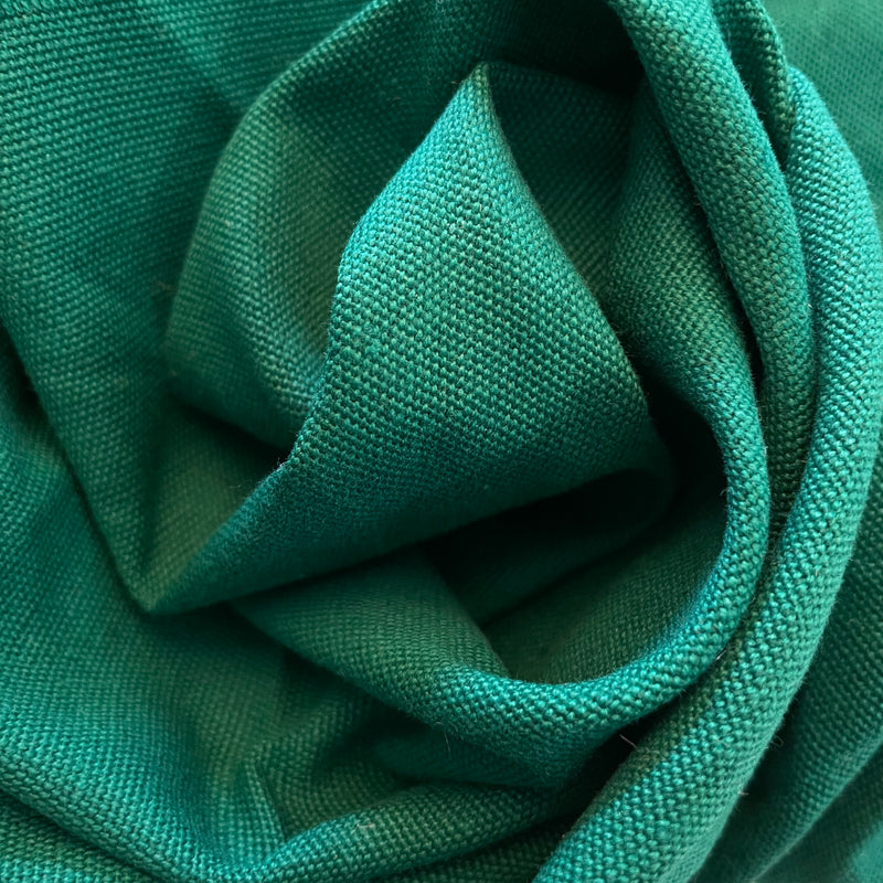 Tela Rústica Lino y Algodón 2m Ancho Verde Botella 